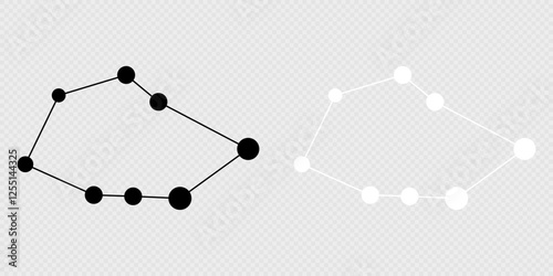Vela constellation map set. Vector illustration.