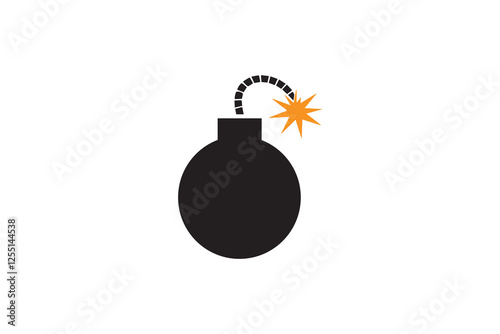 bomb icon vector silhouette isolated in white background