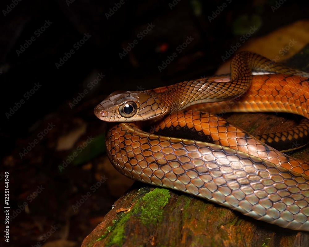 Obraz premium Close-up of Colorful Snake on Natural Background