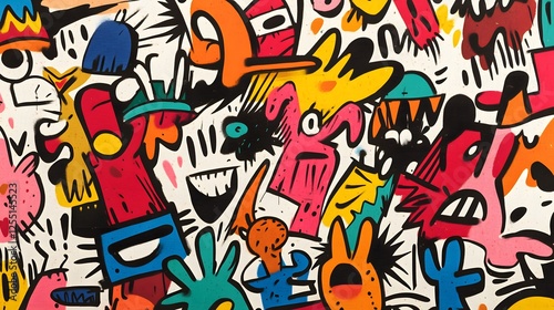 Vibrant Abstract Expressions in Colorful Graffiti Art Design