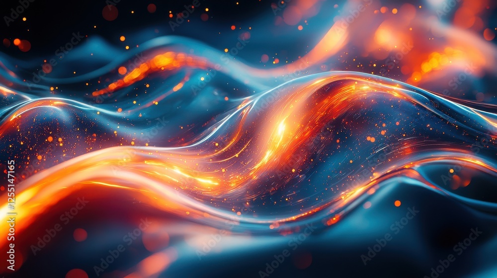 Abstract Glowing Liquid Motion Art Abstract Glowing Liquid Motion Art