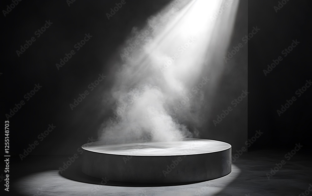 Abstract gray podium with spotlight, product display Abstract gray podium with spotlight, product display