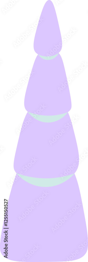 Lavender seashell standing upright against a white background, displaying soft pastel hues and a smooth texture, ideal for summer themed and beach inspired projects Lavender seashell standing upright against a white background, displaying soft pastel hues and a smooth texture, ideal for summer themed and beach inspired projects