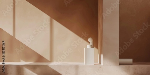 A chic minimalist design with a light sienna background, Sparse patterns and clean lines, Minimalist artistic style
