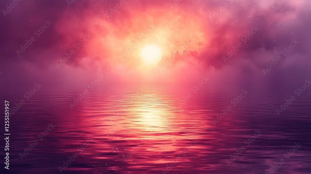 Serene sunset over tranquil waters, enveloped in vibrant pink and purple hues, creating a calming and picturesque landscape ideal for relaxation and inspiration. Serene sunset over tranquil waters, enveloped in vibrant pink and purple hues, creating a calming and picturesque landscape ideal for relaxation and inspiration.