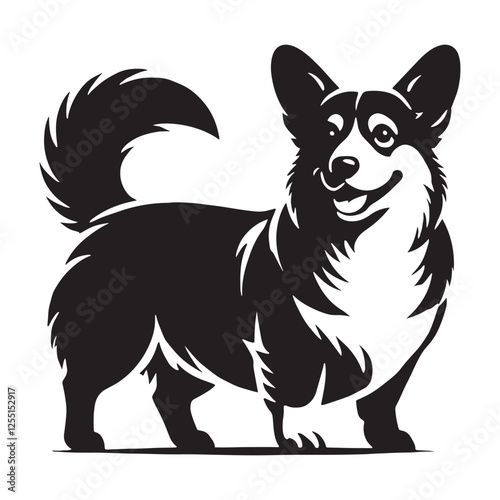 Cute and compact Corgi silhouette perfect for pet lovers - Corgi illustration - minimal Corgi vector - dog silhouette
