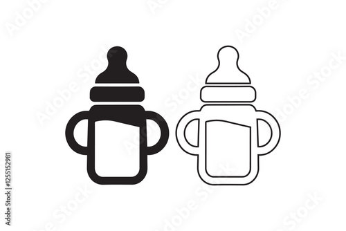 baby food bottle Feeder icon vector silhouette isolated in white background