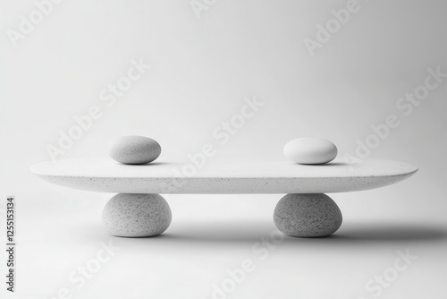 Minimalist Balanced Scale Showcasing Stone Symmetry photo