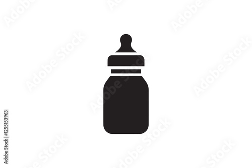 baby food bottle Feeder icon vector silhouette isolated in white background