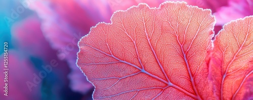 World wildlife day with conservation and awareness idea. Vibrant close-up of colorful leaves with dew droplets. photo