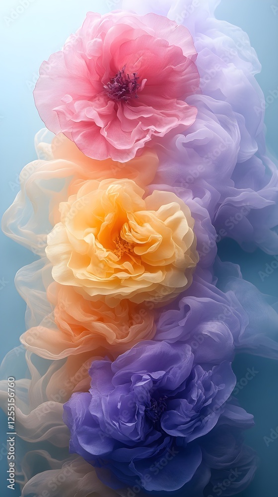 Fototapeta premium A pastel fade blending soft butter yellow into pale lavender.