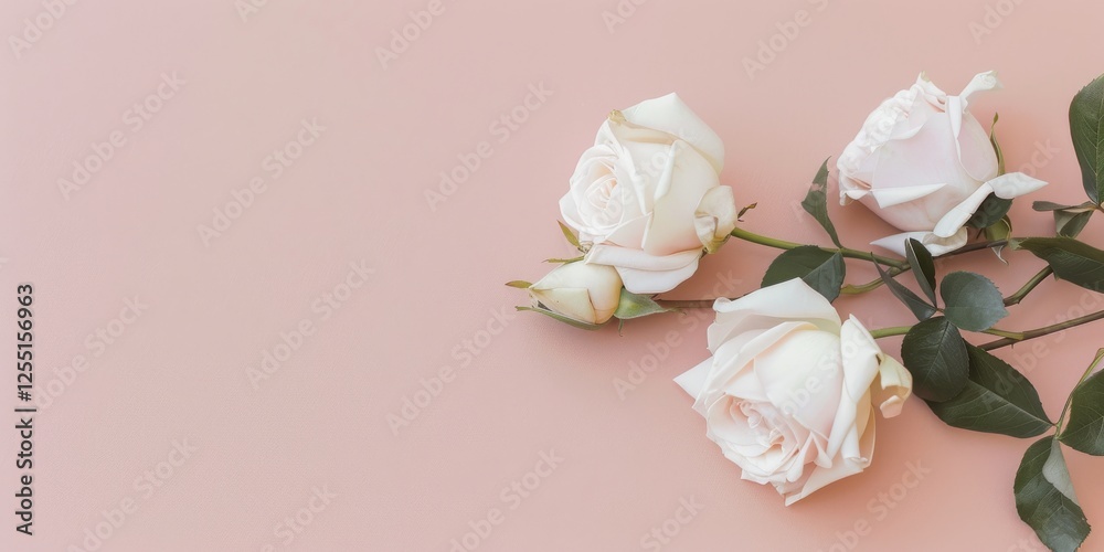 Fototapeta premium A contemporary minimalist theme featuring a soft blush rose background, Smooth surfaces and gentle gradients, Elegant minimalist style