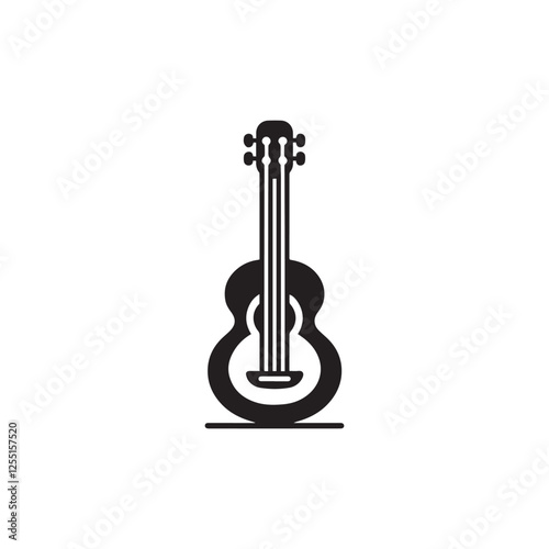 Guitar Vector Art Illustration silhouette 