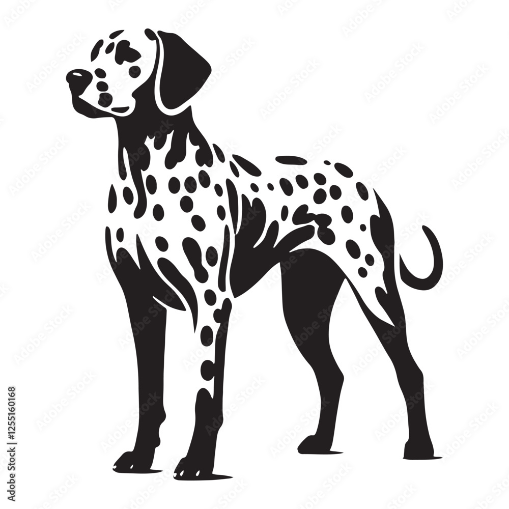 Distinct Dalmatian silhouette emphasizing its unique form - Dalmatian illustration - minimal Dalmatian vector - dog silhouette
Distinct Dalmatian silhouette emphasizing its unique form - Dalmatian illustration - minimal Dalmatian vector - dog silhouette