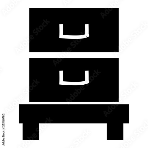 black drawers icon vector