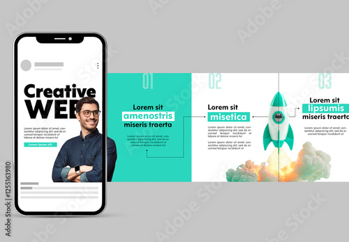 Social Media Multipurpose Carousel with Turquoise Accents