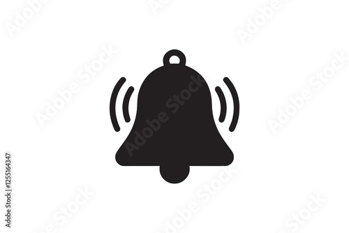bell icon vector silhouette isolated in white background