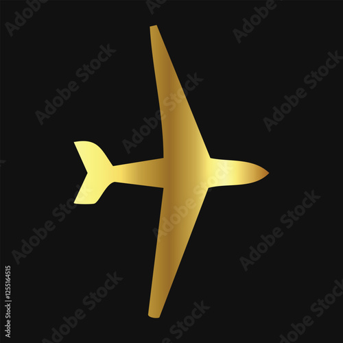 Luxury-Themed Airplane Silhouette in Gold Finish