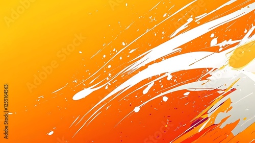 Abstract orange and white paint splashes photo