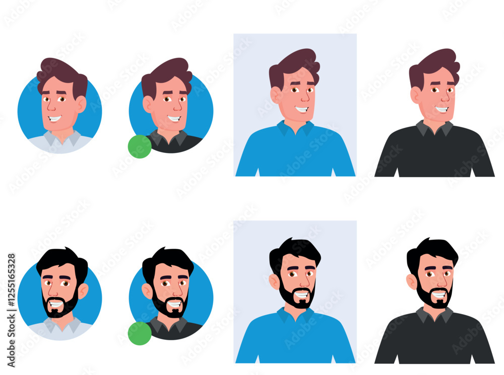 Set of male avatars. Manager avatar Set of male avatars. Manager avatar