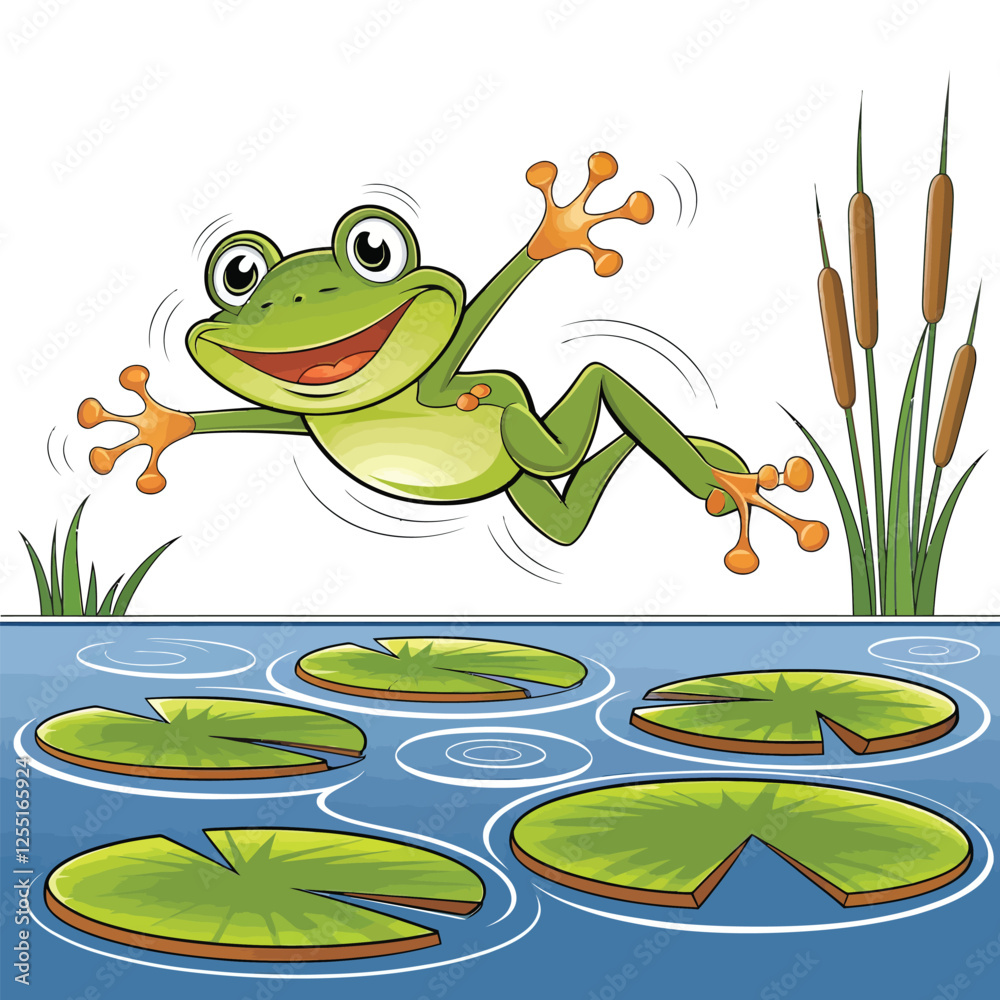Fototapeta premium Fun Frog Illustration.