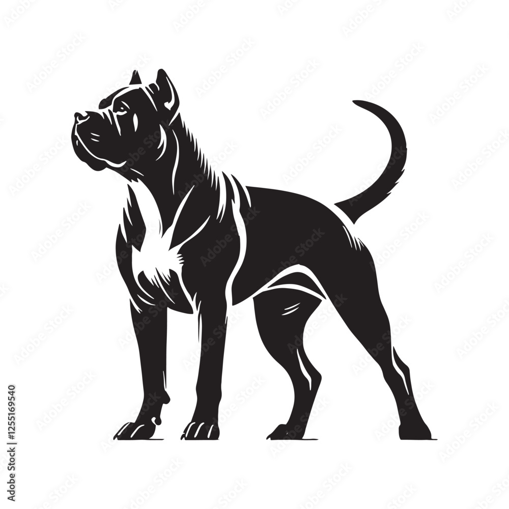 Obraz premium Distinctive Dogo Argentino silhouette designed for branding - Dogo Argentino illustration - minimal Dogo Argentino vector - dog silhouette 