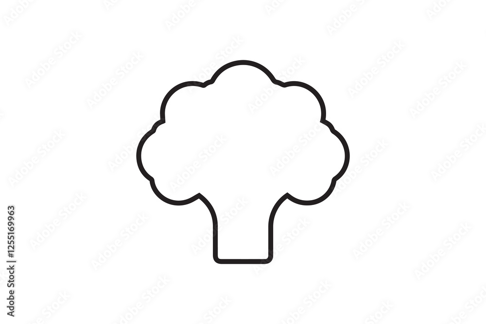 broccoli icon vector silhouette isolated in white background broccoli icon vector silhouette isolated in white background