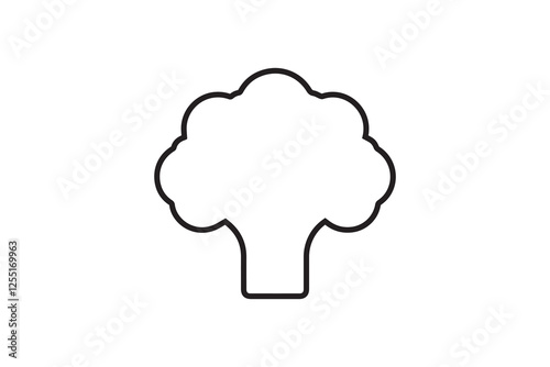 broccoli icon vector silhouette isolated in white background