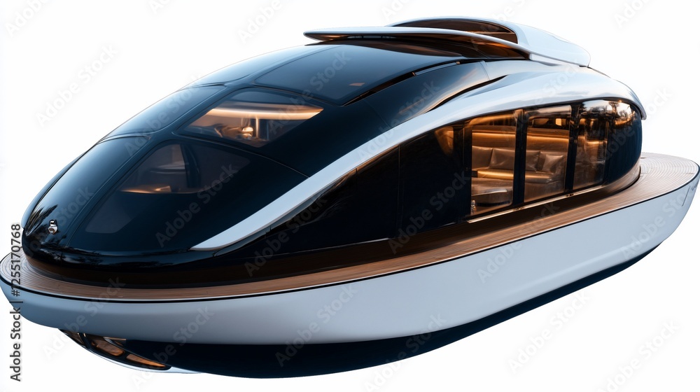 Obraz premium Luxury Electric Boat: Futuristic Design for Water Adventures