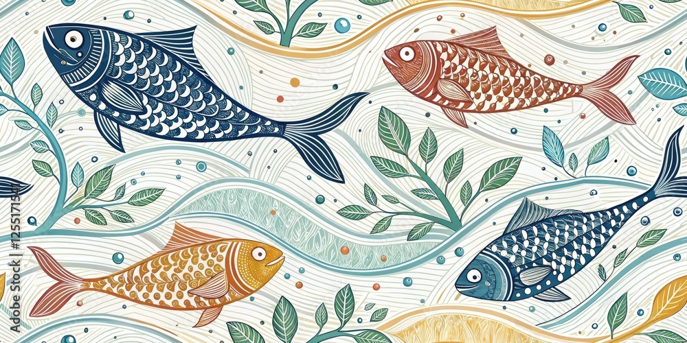 Surreal Fish Line Art: Organic Flowing Nature Background - AI Art Surreal Fish Line Art: Organic Flowing Nature Background - AI Art