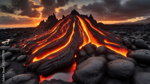 Volcano Lava HDR photo