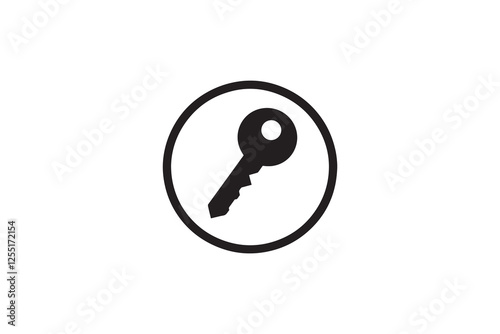 key icon vector silhouette isolated in white background