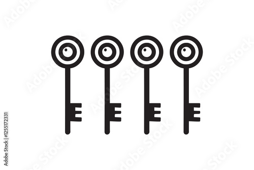 key icon vector silhouette isolated in white background