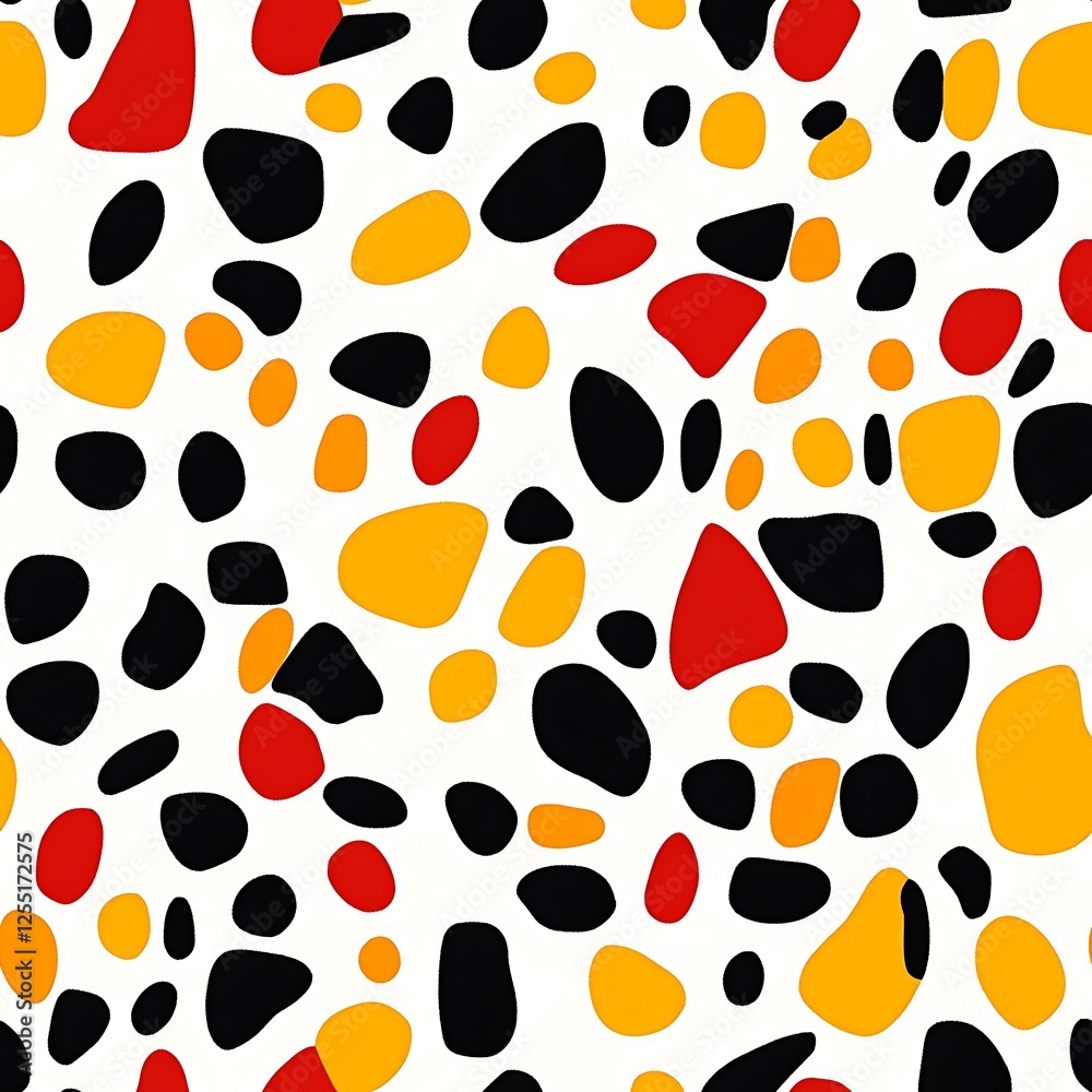 Fototapeta premium Abstract geometric pattern of colorful shapes on white background. Possible use textile design, wallpaper, or digital art