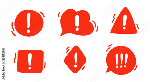 Exclamation mark  icon set.Warning, precaution, attention, alert icon.