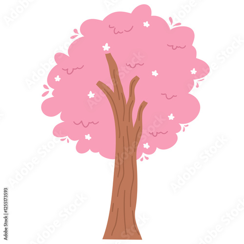 cute Cherry blossom tree illustration