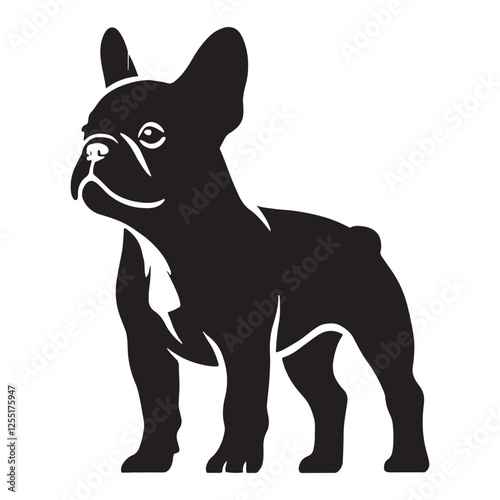 Minimalist French Bulldog silhouette featuring clean and bold design - French Bulldog illustration - minimal French Bulldog vector - dog silhouette
