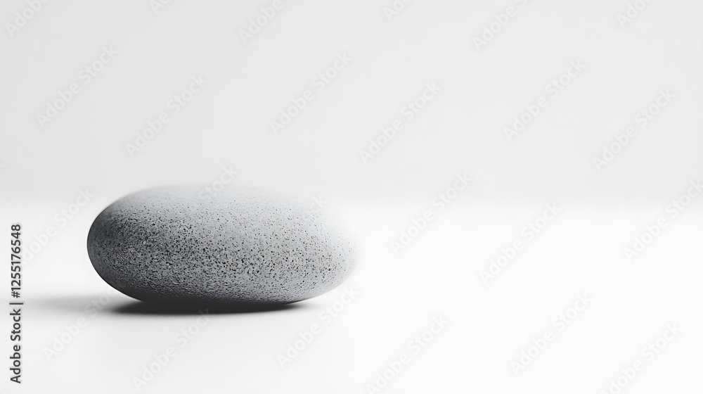 Smooth gray pebble on white background Smooth gray pebble on white background
