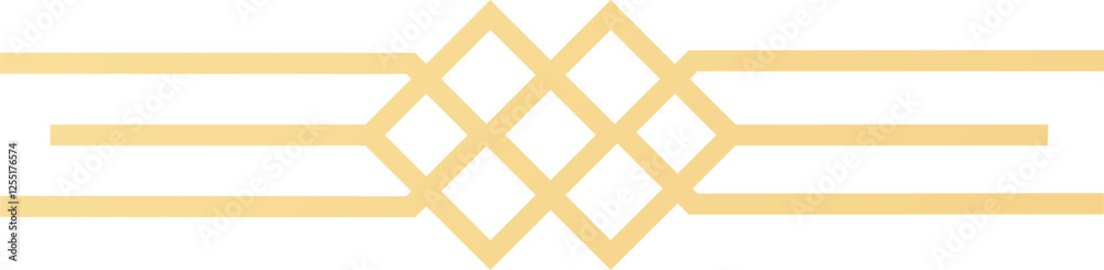 Fototapeta premium Gold geometric pattern forming rhombuses and horizontal lines creating an elegant and modern design, ideal for backgrounds, decorations, and graphic design projects