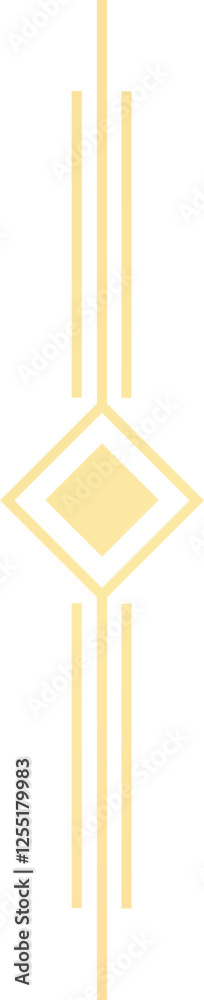Simple and elegant abstract composition featuring a yellow rhombus and intersecting vertical lines, creating a visually appealing geometrical pattern Simple and elegant abstract composition featuring a yellow rhombus and intersecting vertical lines, creating a visually appealing geometrical pattern