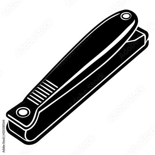Nail clippers on isolated white background vector art illustration