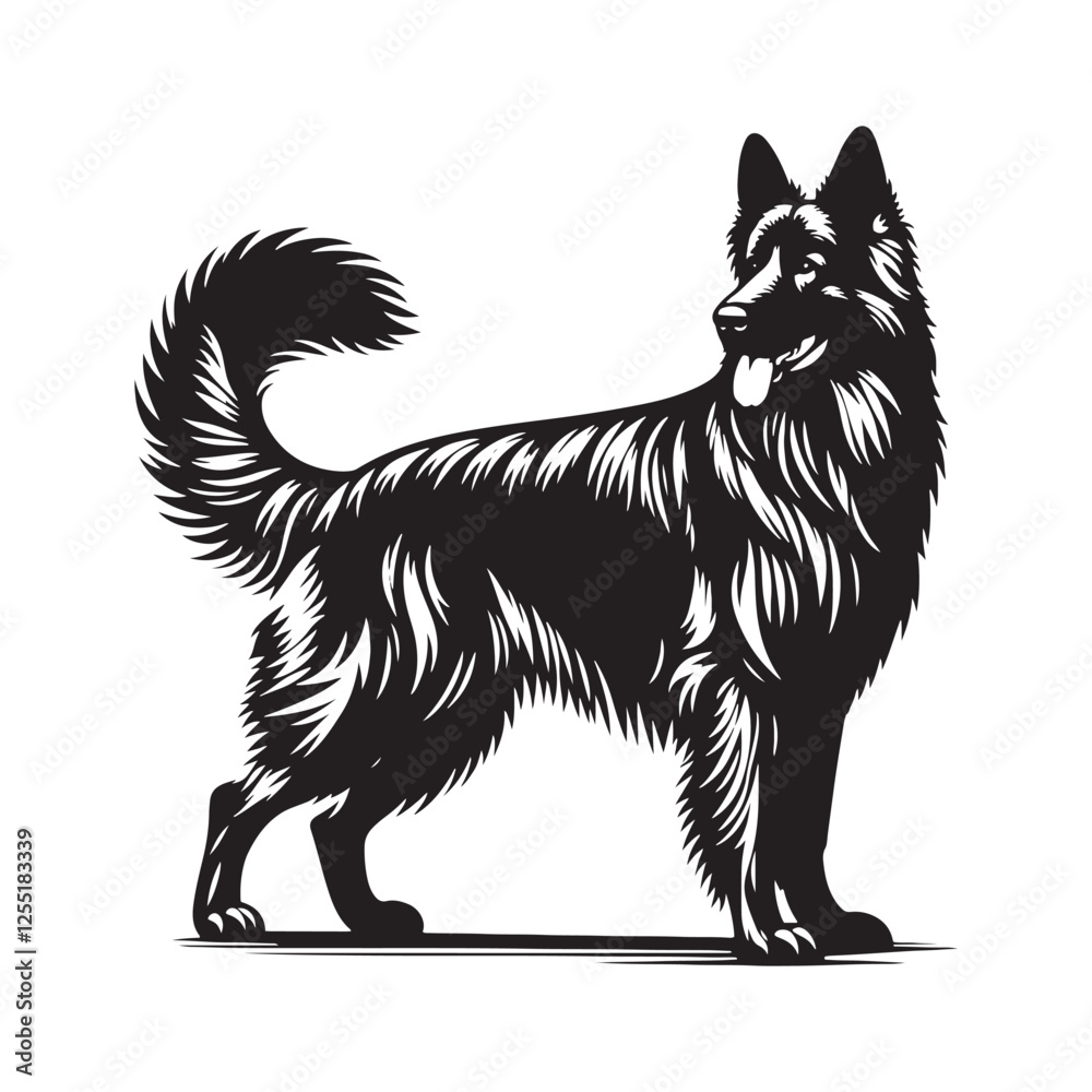 German Shepherd silhouette featuring an alert and poised expression - German Shepherd illustration - minimal German Shepherd vector - dog silhouette
German Shepherd silhouette featuring an alert and poised expression - German Shepherd illustration - minimal German Shepherd vector - dog silhouette