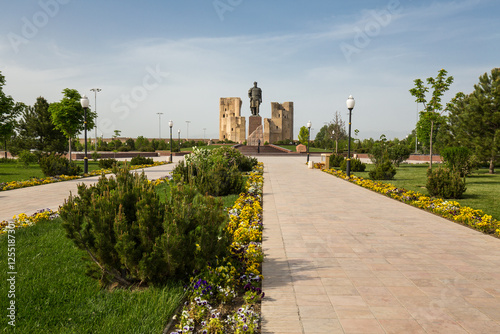  Statue of Amir Temur and Ak-Saray Palace photo