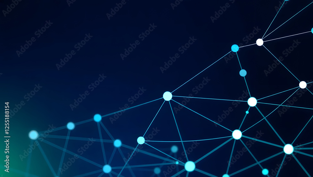 Digital Abstract Background with Lines and Dots in Shades of Blue and Green Digital Abstract Background with Lines and Dots in Shades of Blue and Green
