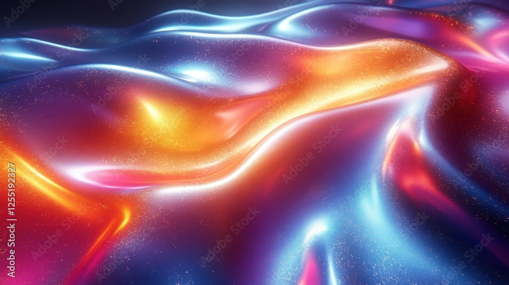 Naklejka premium bold holographic liquid metal shape isolated on transparent background