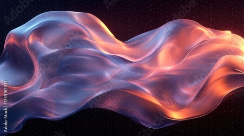 bold holographic liquid metal shape isolated on transparent background