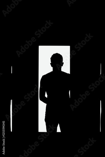 Silhouette of a man standing by bathroom door representing frequent nighttime urge to urinate