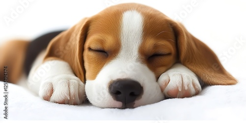 Adorable Beagle Puppy Sleeping photo