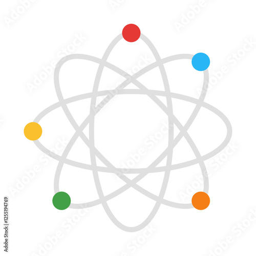 Atomic structure flat icon
