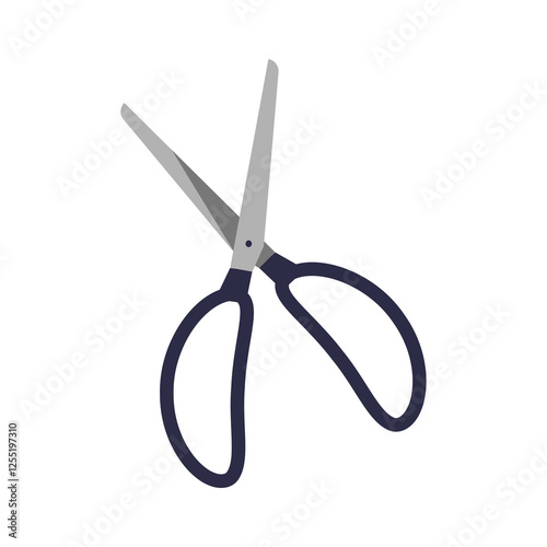 Scissors With Open Blades In Flat Vector Illustration Symbolizing Cutting, Crafting, And Tailoring, Isolated On White Background